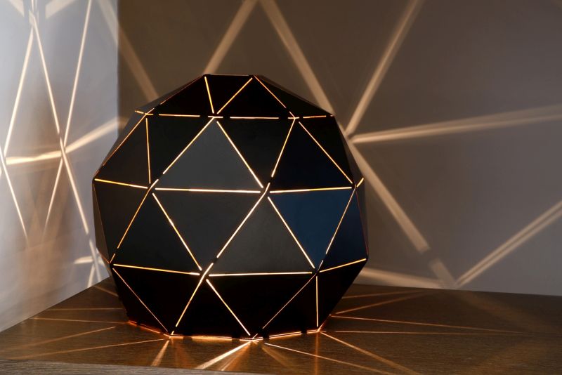 Lucide OTONA - Stolná lampa - Ø 25 cm - 1xE27 - Čierna